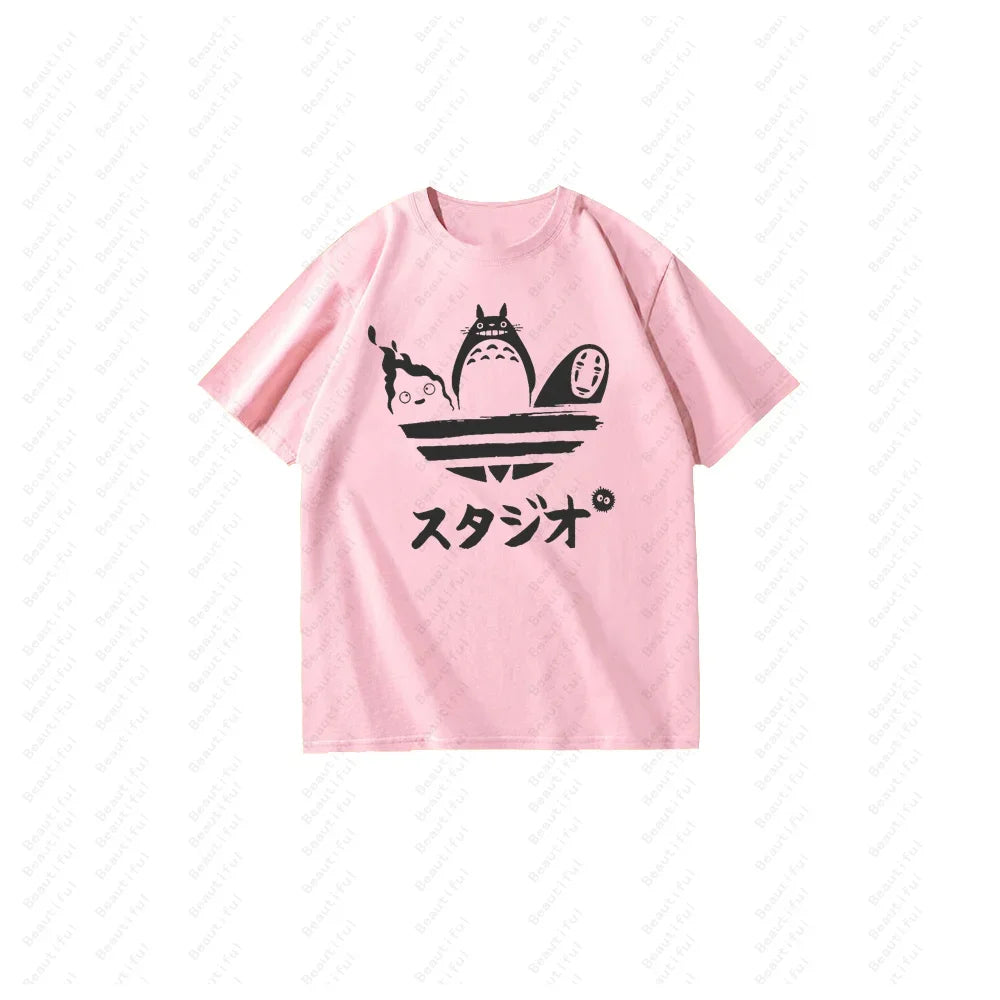T-Shirt Women's Couples Women's Luxury Brand Hayao Miyazaki Summer Fashion Casual Style Short-Sleeved