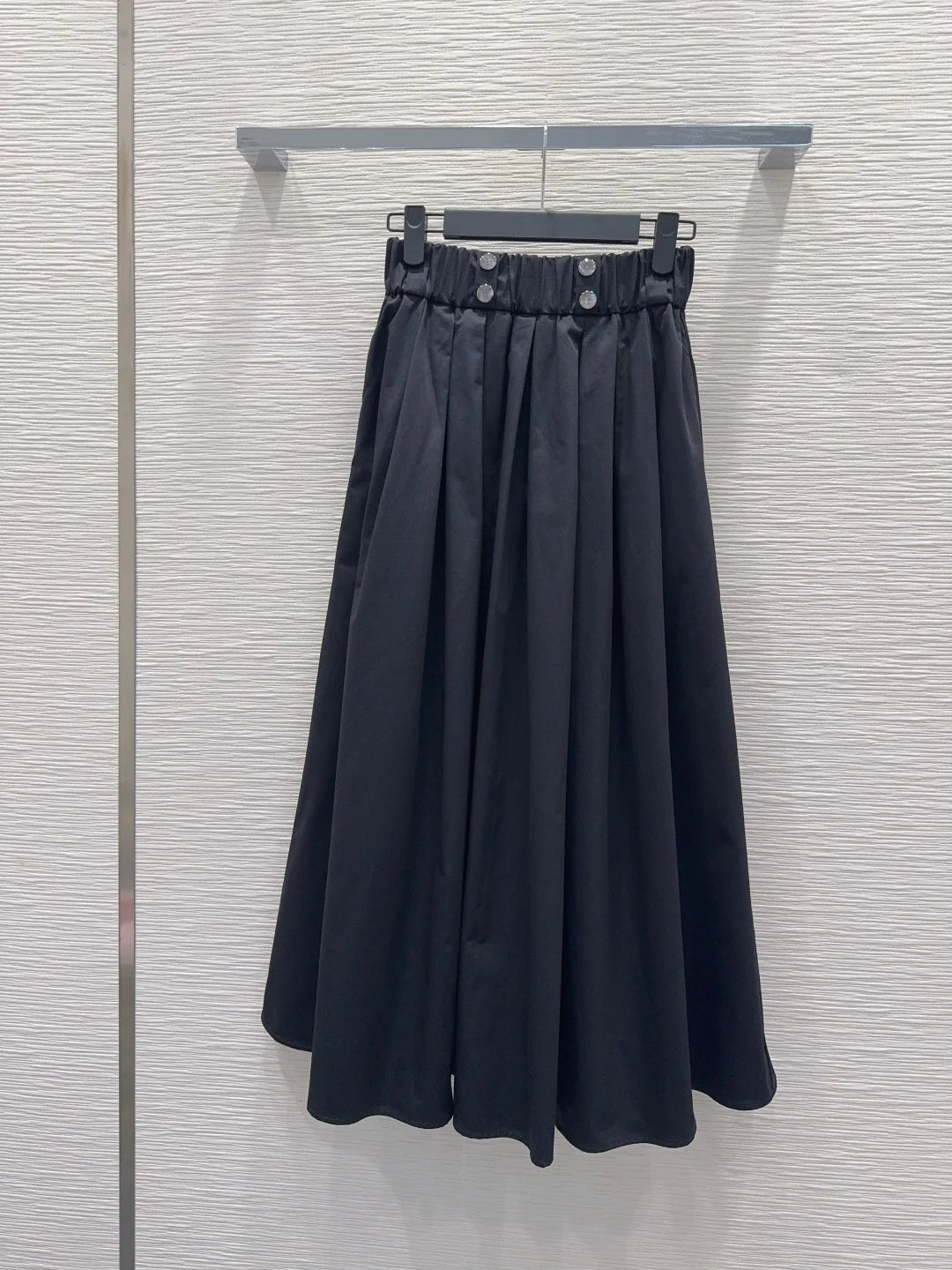 Women's Elastic Waist Solid Color Midi Skirt Spring Summer Casual Fashion Loose 2642967