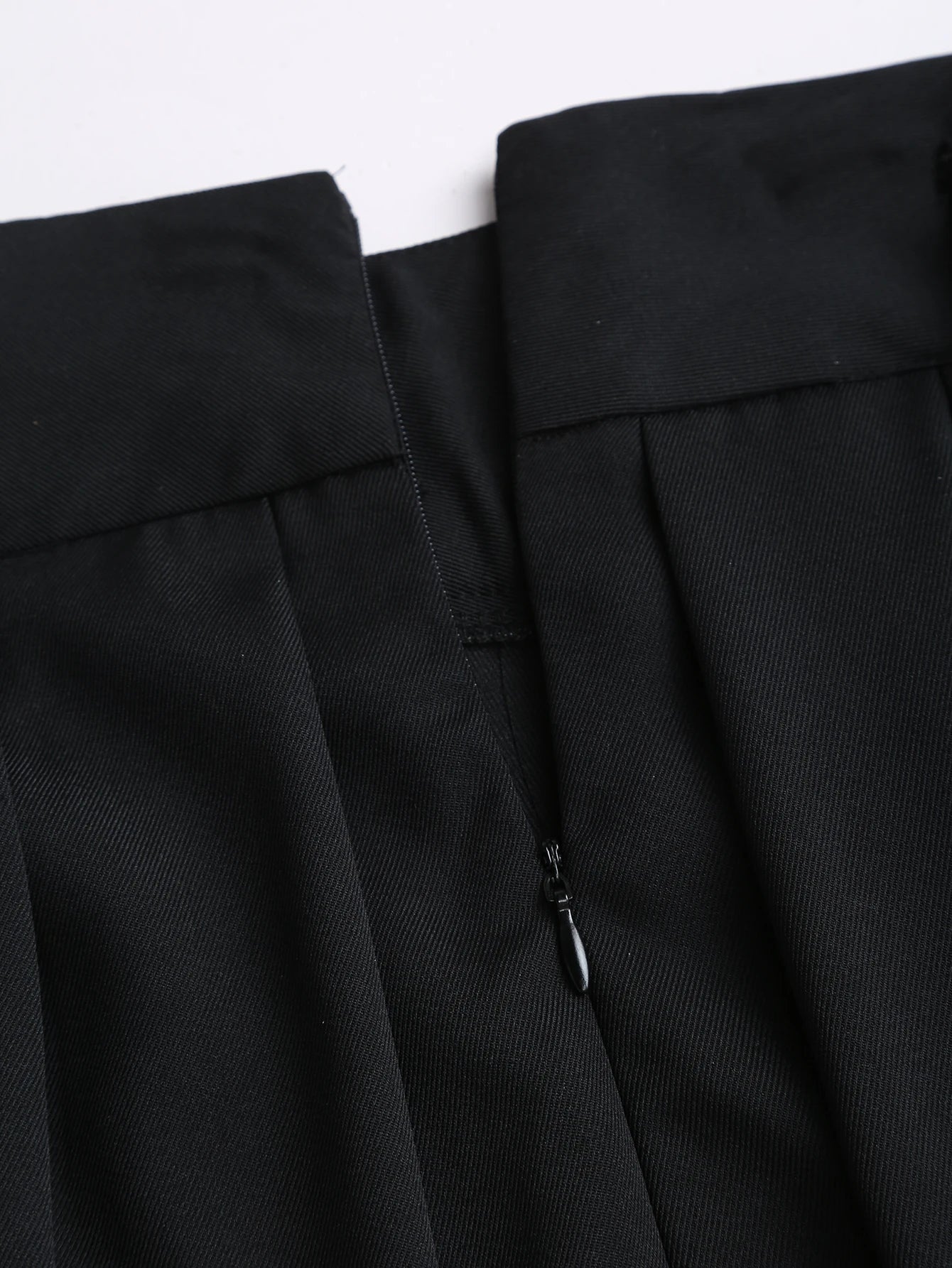 Black high waisted pleated midi skirt(with belt),Black cinched waist long pleated skirt
