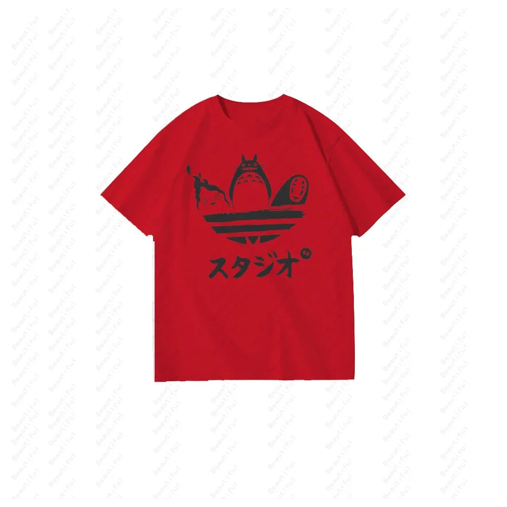 T-Shirt Women's Couples Women's Luxury Brand Hayao Miyazaki Summer Fashion Casual Style Short-Sleeved