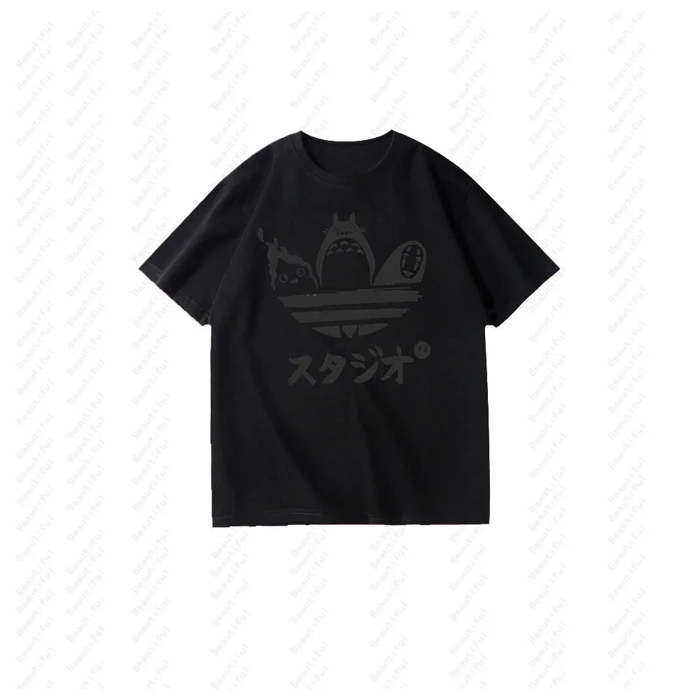 T-Shirt Women's Couples Women's Luxury Brand Hayao Miyazaki Summer Fashion Casual Style Short-Sleeved