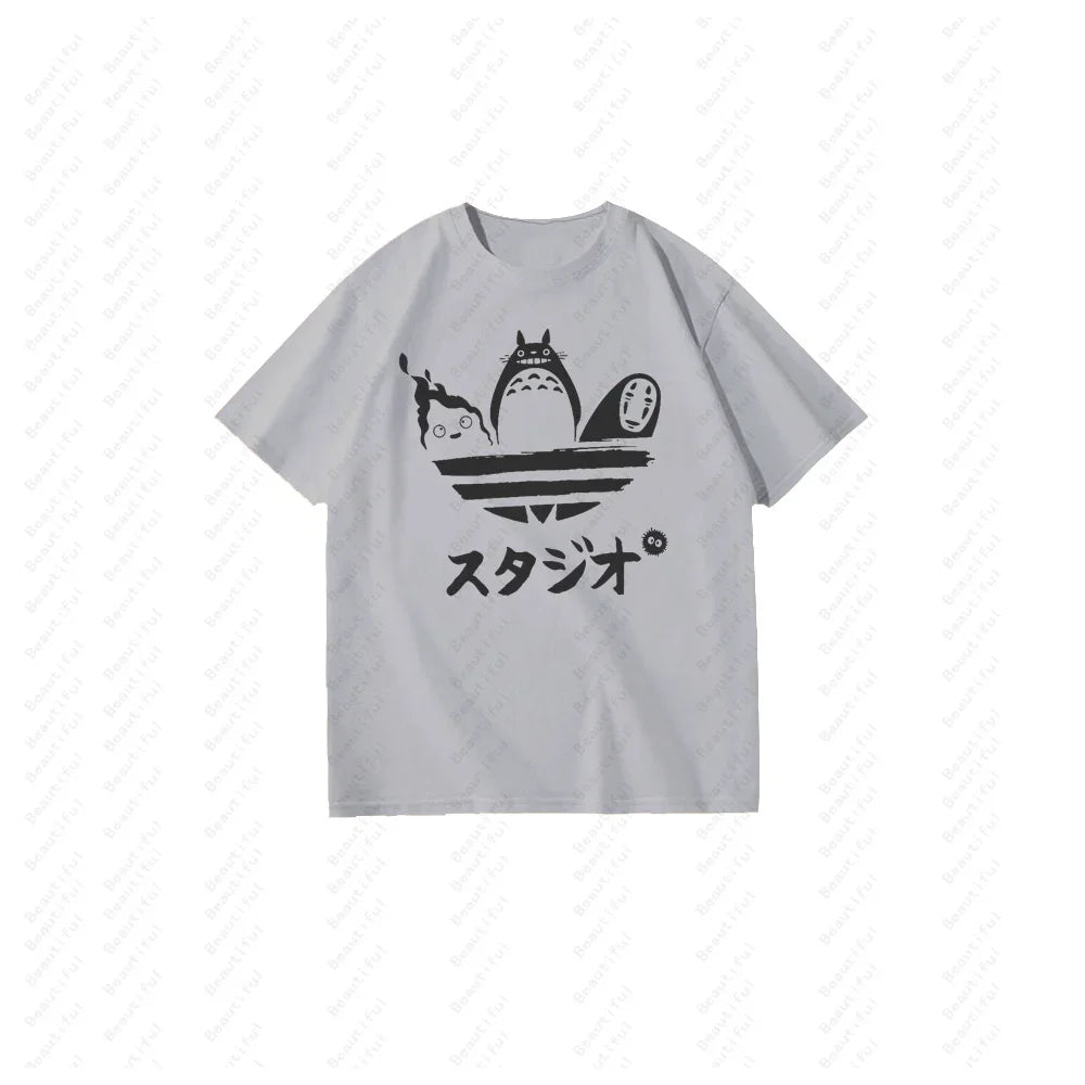 T-Shirt Women's Couples Women's Luxury Brand Hayao Miyazaki Summer Fashion Casual Style Short-Sleeved