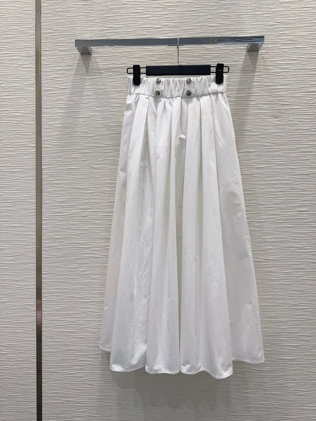 Women's Elastic Waist Solid Color Midi Skirt Spring Summer Casual Fashion Loose 2642967