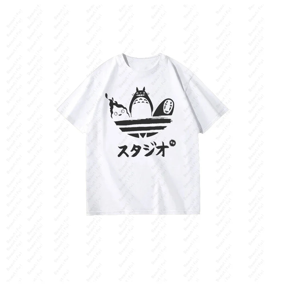 T-Shirt Women's Couples Women's Luxury Brand Hayao Miyazaki Summer Fashion Casual Style Short-Sleeved